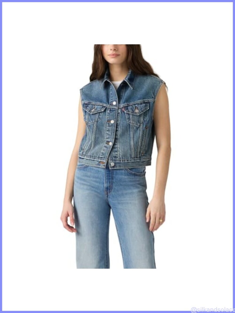 Levi's Women's Shrunken '90s Trucker Vest - 100% Cotton Sleeveless